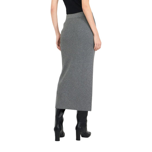 Gonna Donna in maglia, con vita elasticizzata e bottoni laterali